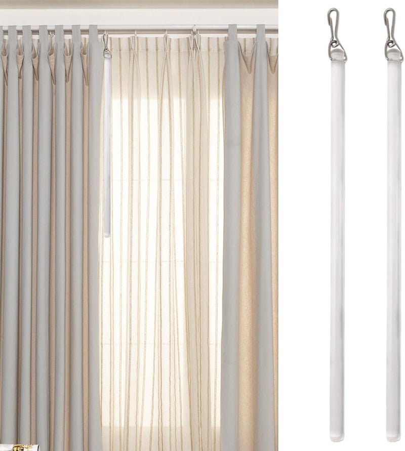EINCORN Pack of 2 Clear 17Inch Curtain Pull Wand Drapery Control Pull Rod Stick with Hook for Opening and Closing Curtain - Image 2